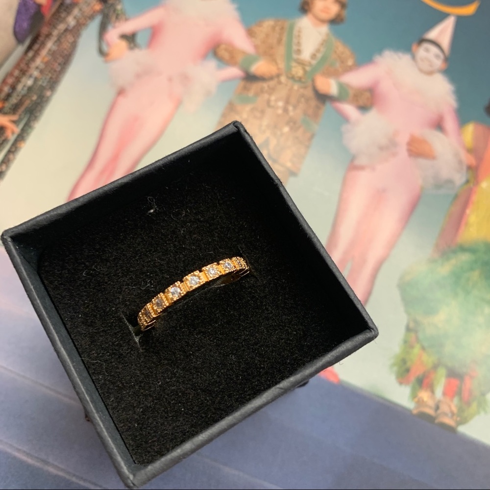 *Silver Rhinestone and Golden Metal Ring*
